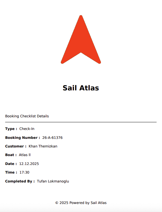 Check-In Report PDF