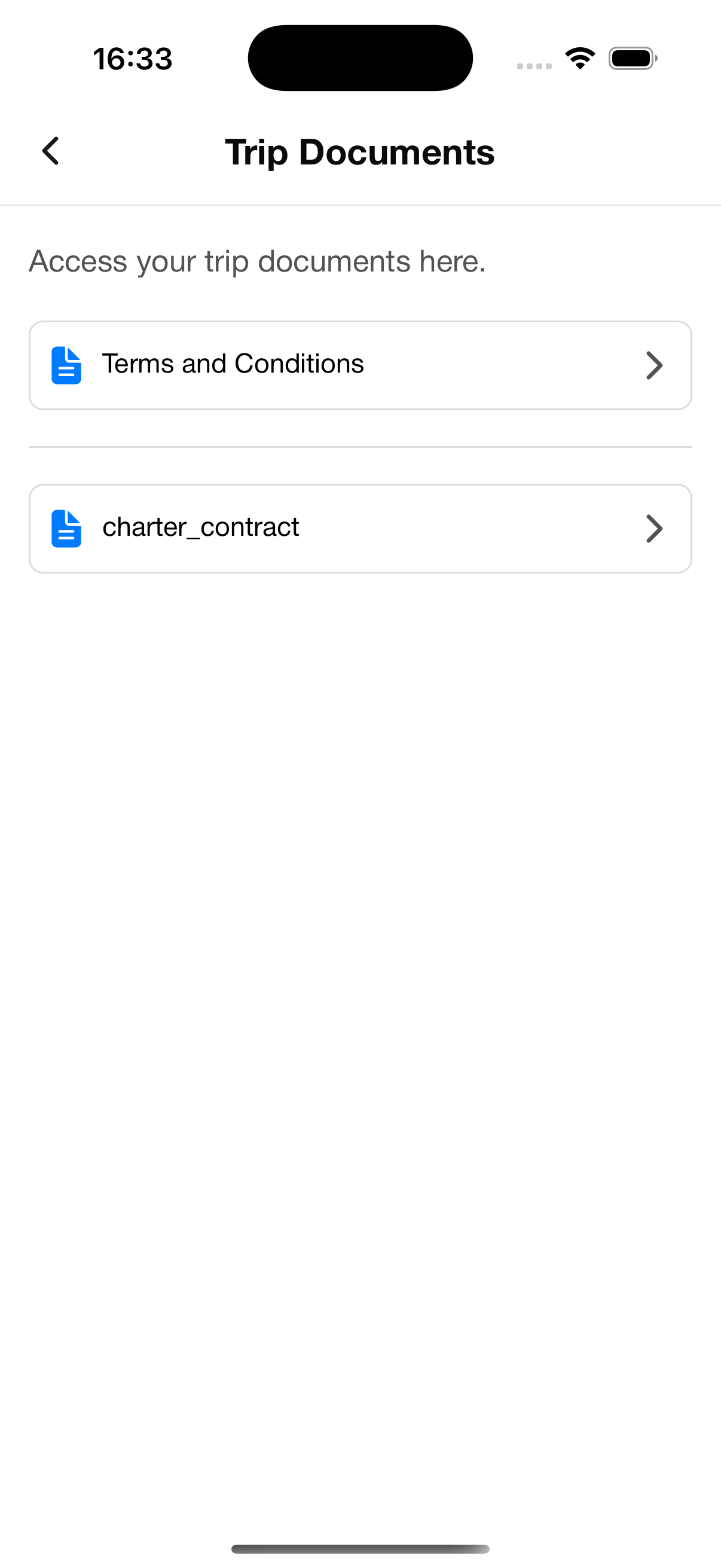 Contract Document in Booking