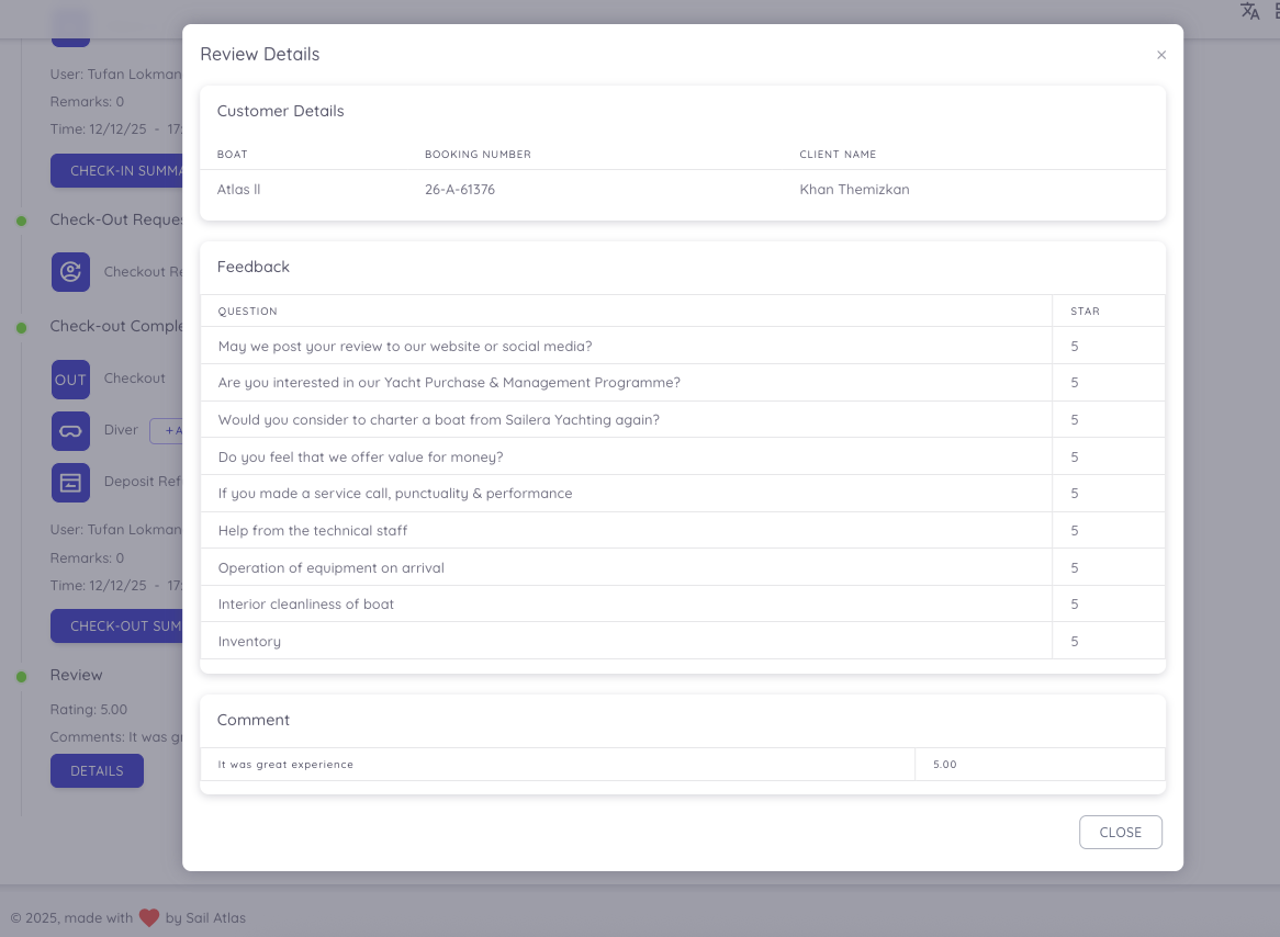 Guest Reviews on Dashboard